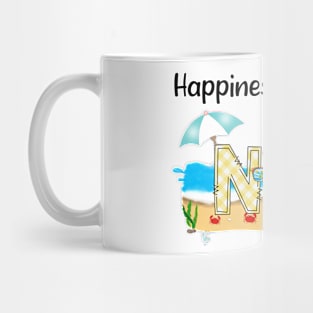 Happiness Is Being A Nini Summer Beach Happy Mother's Mug